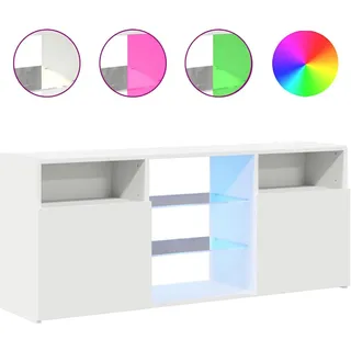 vidaXL TV-Schrank mit LED-Leuchten 120x30x50 cm Weiß Holz