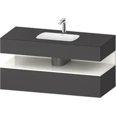 Duravit Qatego Einbauwaschtisch mit Konsolenwaschtischunterbau, 1200x550x600mm, Nische Weiß Hochglanz, QA4787022, Farbe: Graphit matt