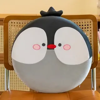 champracer Runde Stuhlkissen Kinder,Cartoon Rundes Kissen, Stuhlkissen Dickes Stuhlkissen ,40cm Memory Foam Sitzkissen Stuhl Sitzpolster mit Abnehmbarer Bezug, Cartoon Tier Sitzauflage (Pinguin)
