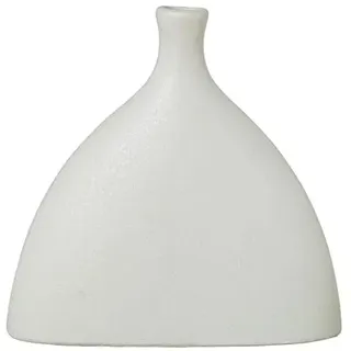 DRW Tischvase, moderner Stil, aus Keramik, cremefarben, 18 x 18 x 6 cm