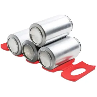 kwmobile 1x Faltbarer Flaschenhalter Kühlschrank Schrank - 31 x 9,5 x 1,0cm - Silikon Flaschenablage Stapelhilfe in Rot