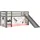 Spielbett Pino 90 x 200 cm Kiefer massiv grau mehrfarbig