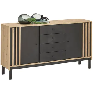 HBZ Sideboard Volano schwarz, Wohnzimmerschrank BxHxT 155x84x39 cm«, (1 St.), schwarz