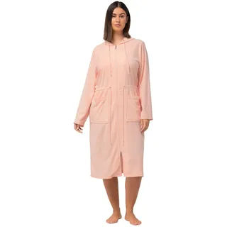 Ulla Popken Damen große Größen Übergrößen Plus Size Bademantel, 2-Wege-Zipper, Kapuze, Frottee rosa 46+ 813366660-46+, 46-48, (813366)