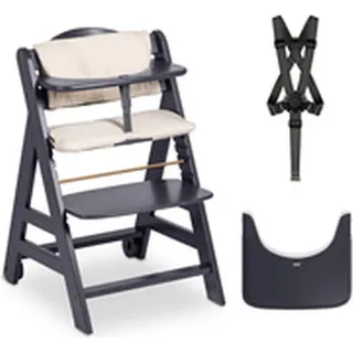 Hauck Beta+, Traditioneller Hochstuhl, Gepolsterter Sitz, Schwarz, Einfarbig, 5-Punkt, 90 kg - Schwarz