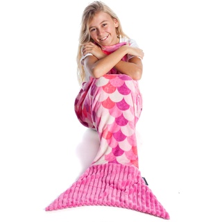 Die weiche meerjungfrau decke, Mikrofaser-Plaid für Kinder, plaid für sofa Meerjungfrau oder meerjungfrauen decke, Deckensack, Schlafsack, Reisedecke 135 cm lang, mit Flosse, PINK