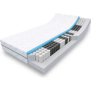 7 Zonen Taschenfederkernmatratze Sleezzz Smart 90 x 200 cm, Höhe 21 cm, Härtegrad H2/H3