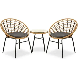 Homestyle4u Gartenmöbel Set 3-tlg. in Braun