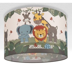 Bild »Diamond 634«, 1 flammig-flammig, Kinderlampe Deckenlampe LED Kinderzimmer, Dschungel-Tiere, E27