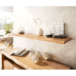 Wandregal Live-Edge 145 cm Akazie Natur Baumkante massiv