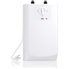 AEG Boiler BOI 5 U, Untertischboiler 5 Liter Niederdruck mit Stecker 230V für Küchenspüle + Wachbecken, 2 kW, 204616