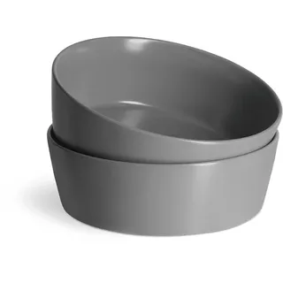 SPRINGLANE Suppenteller 2er-Set, Sweet Scandi, Anthrazitfarbiges Geschirrservice aus New Bone Keramik, skandinavisches Design, matt