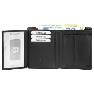 Herren Geldbörse Echtleder Brieftasche Geldtasche Echt Leder Hochformat schwarz