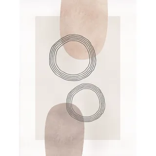 KOMAR Bild »Line Art Circles« Natur 1 Stk. tlg. Wandbild - ohne Rahmen, beige