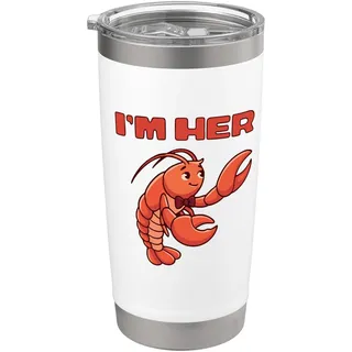Süßes Cartoon Hummer Pärchen Design Doppelwandiger Edelstahl-Thermobecher