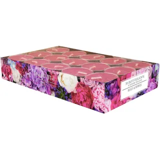pajoma® Teelichte 30 Stück, Roses & Berries | Duft-Teelichte in Aluminiumhülle, Brenndauer ca. 4 Stunden - Höhe 1,5 cm ø 3,5 cm | Premium Qualität | Deko, Gastronomie, Outdoor, Windgläser, Hochzeit