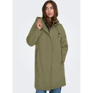 Parka ONLY "ONLKARA LIFE PARKA CC OTW", Damen, Gr. XS, beige (stone gray), Web, Obermaterial: 100% Polyester, unifarben, relaxed fit, Jacken Parka