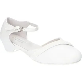 AMERICAN CLUB, KOM41, Kommunionschuhe, Formale Schuhe, Elegante Schuhe für Mädchen, Ledereinsatz, Niedlicher Kommunion-Festschuh, Weiß 35 - Weiß