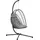 Rattan Hängesessel Hängestuhl Höhe 194 cm Schaukelkorb Indoor Outdoor inkl. Gestell, klappbarer Hängekorb, Kissen, für Terrasse, Garten bis zu 100 kg, Hellgrau - Hellgrau