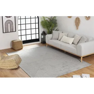 Livabliss Lenox Outdoor wetterfest - In und Outdoor für Balkon 160x220cm, Terrasse, Garten, Küche - e Boho Style für draußen - Grau