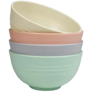greenandlife 24 OZ Kunststoff Müslischalen/Salatschalen, Ramen Schüssel 4er Set, Leicht und Unzerbrechliche, BPA-frei, Camping Suppenschalen für Erwachesene, Mikrowellen& Spülmaschinenfest