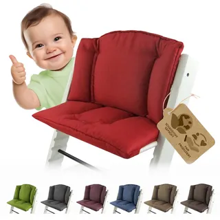 Sitzkissen Ersatzbezug Bezug Kissen-Set Sitzverkleinerer kompatibel mit Stokke Tripp Trapp für Hochstuhl-Kinderstuhl Mod. 1 (meliert rot)