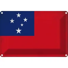 Blechschild Wandschild 20x30 cm Samoa Fahne Flagge
