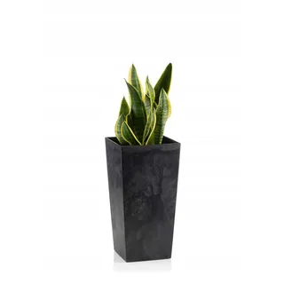 HowHomely Blumentopf Schwarz 57 x 30 x 30 cm Pflanzkübel Groß Außen - Blumenkübel mit Pflanzkübel Einsatz - Pflanzkübel Rechteckig Betonoptik für Wohnzimmer oder Garten