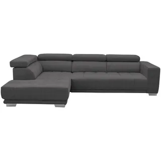 Xora Ecksofa , Grau , Metall , Uni , Ottomane links, L-Form , 301x207 cm , Typenauswahl, Fußauswahl, Stoffauswahl, Sitzqualitäten, seitenverkehrt erhältlich, Bettfunktion erhältlich, Hocker erhältlich, Rücken echt, individuell planbar , Wohnzimmer, Sofas & Couches, Wohnlandschaften, Ecksofas
