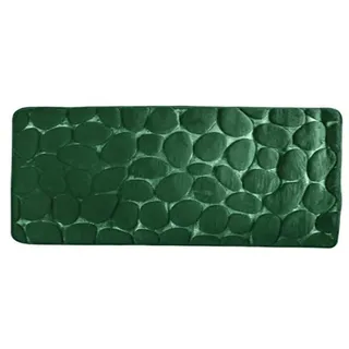 MSV Badteppich Badvorleger Duschvorleger Kieselstein Badematte waschbar, schnelltrocknend, rutschfest 40x60 cm – Dunkelgrün