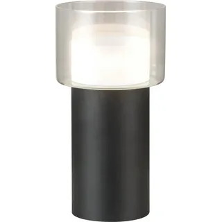 EGLO LED Tischlampe Molineros, Nachttischlampe, Tischleuchte, Stahl in schwarz, Glas, Kunststoff in klar, weiss GU10 Fassung