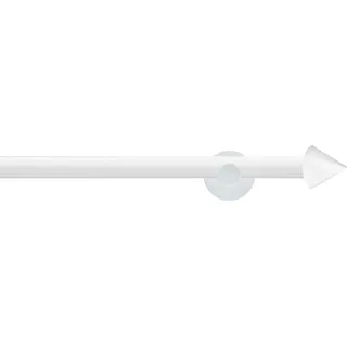 Gardinenstange GARESA "WHITE", weiß, L:380cm Ø:20mm, Eisen, Gardinenstangen, Gardinenstange, Vorhanggarnitur, verlängerbar, Wandmontage, Endknopf Spitze