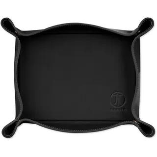 JT Berlin Echtleder Taschenleerer für Büro und zu Hause in Schwarz - [180x130mm, Aufbewahrungsbox für Kleinteile, Druckknöpfe in den Ecken, Handarbeit] - 10429