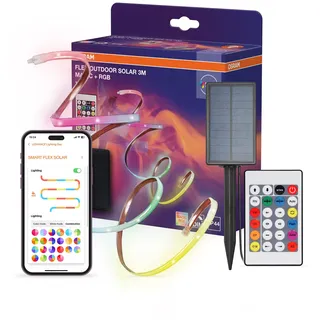 Osram flexibler LED-Lichtstreifen 3M weiß mit Fernbedienung solarbetrieben IP44