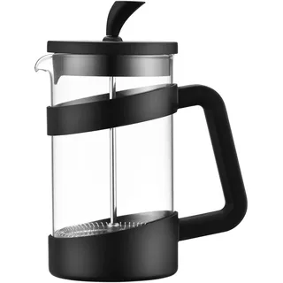 Café Olé Style Cafetière, Schwarz, 600 ml / 2–3 Becher / 5 Espressotassen, French-Press-Kaffeemaschine, Edelstahl-Siebfilter, Glasbehälter