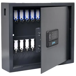 Pavo High Security Magnettag Schlüsseltresor grau mit 20 Haken Elektronikschloss