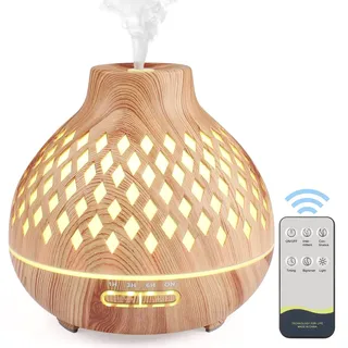 Czemo Aroma Diffuser 400ml Ultraschall Luftbefeuchter Duftöl Duftlampen Aromatherapie Diffusor mit Fernbedienung und 14 Farben LED für Yoga Büro Schlafzimmer