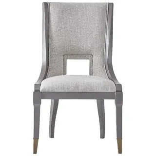 Klassischer Stuhl Modern Stil Sessel Lounge Club Sitz Polster Design Holz Textil - Beige