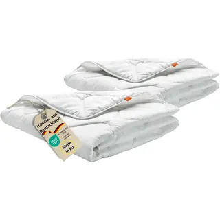 sleepling Bettdecke 155x220 cm 2er Set, leichte Sommerdecke | Sommerbettdecke leicht 155 x 220, Made in EU, OEKO-Tex 100, Waschbar 60 Grad, 2 teilig, 2 Stück, Basic 100
