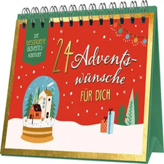 Adventskalender mit 24 Wünschen, Tischkalender zum Aufstellen, ohne Schokolade
