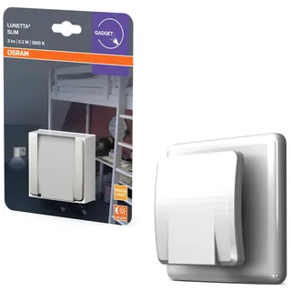 Osram LUNETTA Slim Nachtlicht Weiß 3000K LED 3 lm 0,3 W mit Tag-/Nacht-Sensor, IP20, indirekter Lichtaustritt, Steckdosenmontage