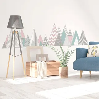 Wandaufkleber – Dekoration für Schlafzimmer Wohnzimmer – selbstklebend, riesig, skandinavische Berge, Pensacola – 70 x 115 cm