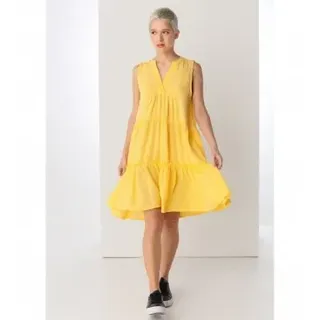 Lois Jeans für Damen. 447522252 Kurzes Kleid 132990 gelb (S), Lässig, Viskose, Ärmellos / Hosenträger