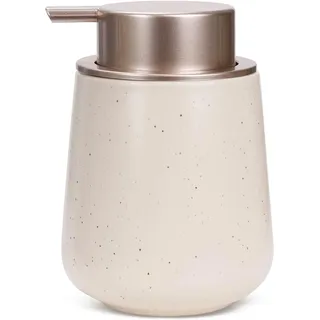 Seifenspender Beige Umlaca Spülmittelspender,Nachfüllbarer Keramik 350ml,Großer Pumpenkopf für Leichtes Pressen,Geeignet für Kinder,Spülmittel,Seifenmühle,Handseife,Waschmittel,Dusche,Küche