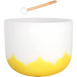 12“ Crystal Singing Bowl Set Lotus 432Hz E - Yellow (Solar Plexus Chakra)