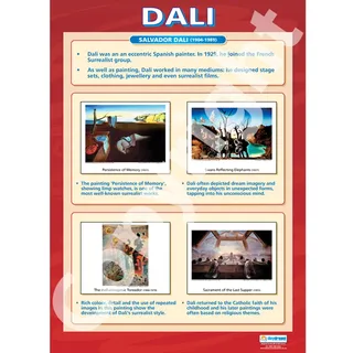 Dali | Kunstposter | laminiertes Hochglanzpapier mit den Maßen 850 mm x 594 mm (A1) | Kunst-Klasse-Poster | Bildungstabellen von Daydream Education
