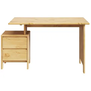 Home Affaire Schreibtisch »Luven, Computertisch,«, zertifiziertes Massivholz, mit 2 Schubkasten, Breite 120 cm beige