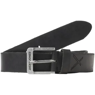 JACK & JONES Legerer Echtleder Gürtel Klassischer Leather Belt mit Löcher JACROCK