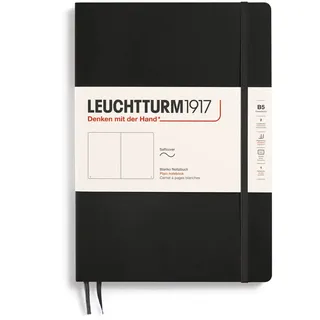 Leuchtturm1917 349295 Notizbuch, Softcover, 123 nummerierte Seiten, Schwarz, Composition (B5)