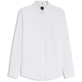 Boss für Herren. 50519707 Hemd Rickert weiß (S), Lässig, Baumwolle, Klassisch, Langarm